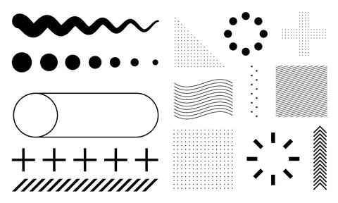 A collection of abstract shape designs, suitable for design elements such as  Stock Illustration