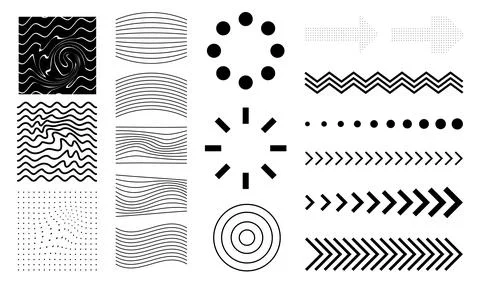 A collection of abstract shape designs, suitable for design elements such as  Stock Illustration