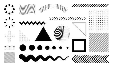 A collection of abstract shape designs, suitable for design elements such as  Stock Illustration