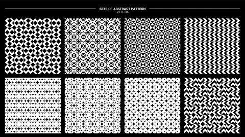 Collection of abstract shape seamless pattern design. Geometric pattern template Stock Illustration