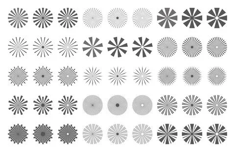 Collection of abstract sun rays. set of summer vector sunray illustration f.. Illustrazione stock