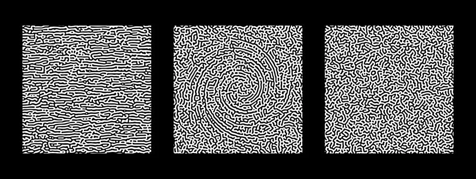 Collection of abstract turing seamless pattern 스톡 일러스트