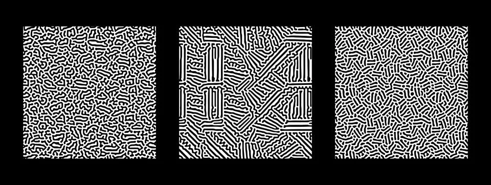 Collection of abstract turing seamless pattern Stock Illustration