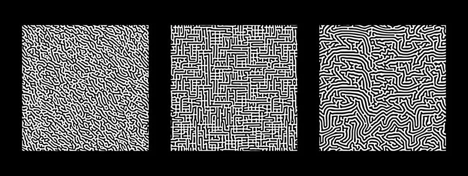 Collection of abstract turing seamless pattern Stock Illustration