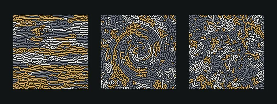 Collection of abstract turing seamless pattern 스톡 일러스트