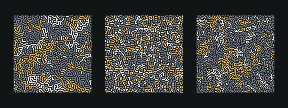 Collection of abstract turing seamless pattern Stock Illustration