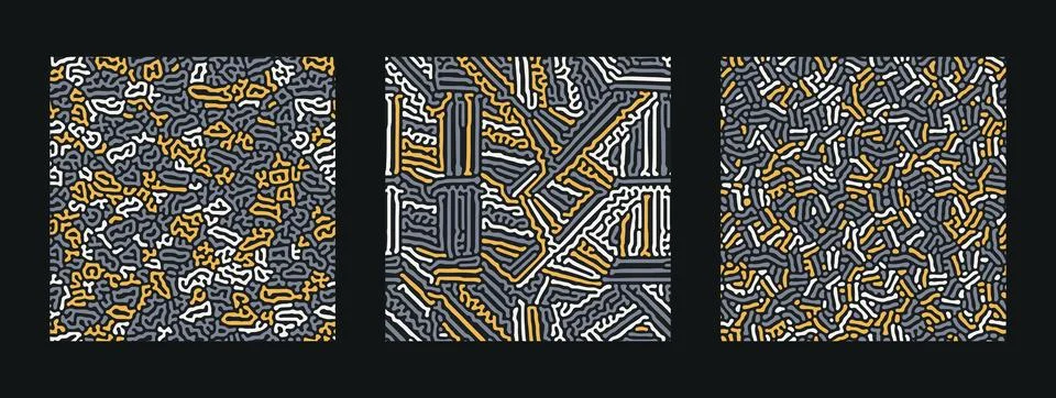 Collection of abstract turing seamless pattern Stock Illustration