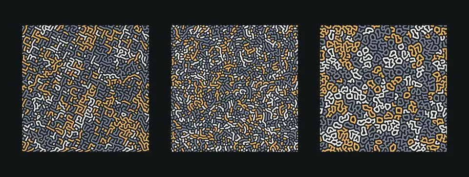 Collection of abstract turing seamless pattern Stock Illustration