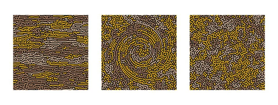 Collection of abstract turing seamless pattern Stock Illustration