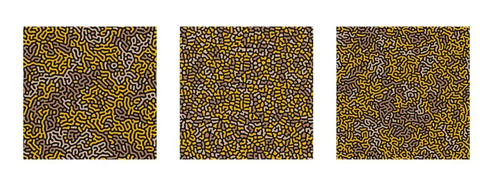 Collection of abstract turing seamless pattern Stock Illustration