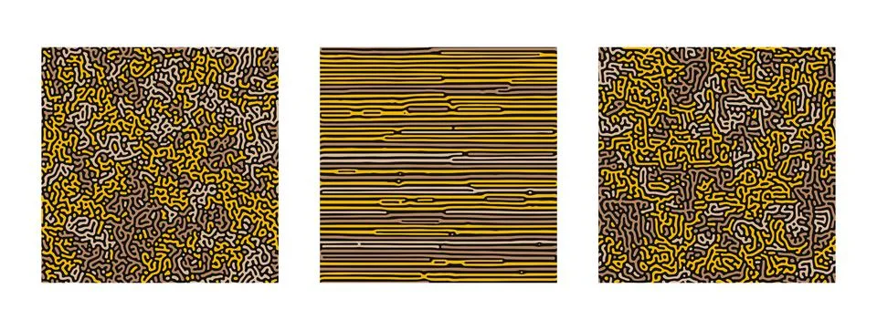 Collection of abstract turing seamless pattern Illustrazione stock