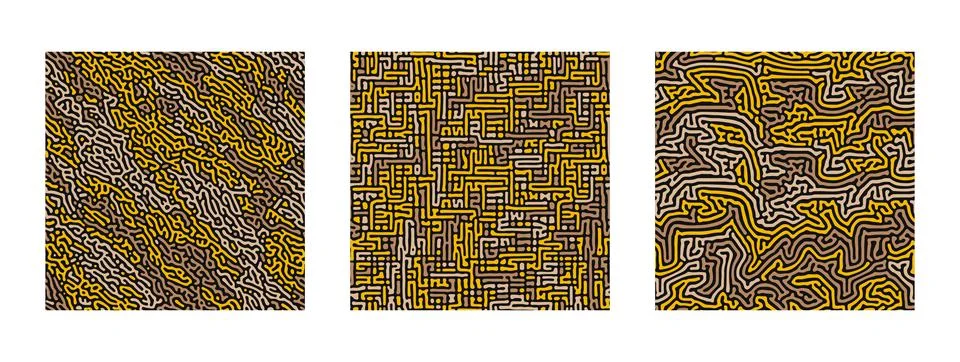 Collection of abstract turing seamless pattern Stock-Illustration