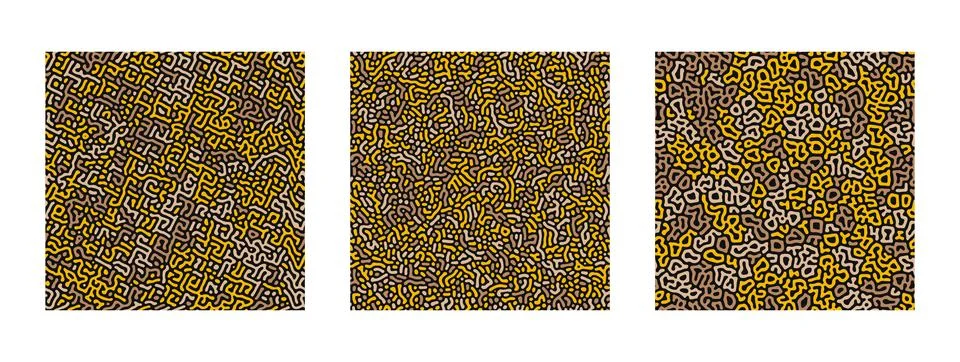 Collection of abstract turing seamless pattern Stock-Illustration
