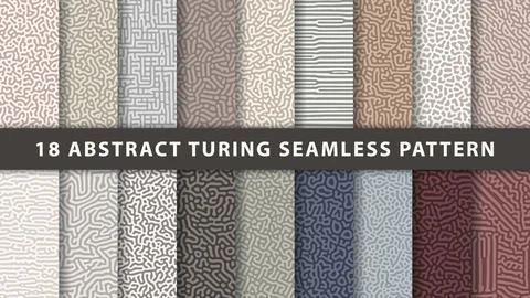 Collection of abstract turing seamless pattern Stock Illustration