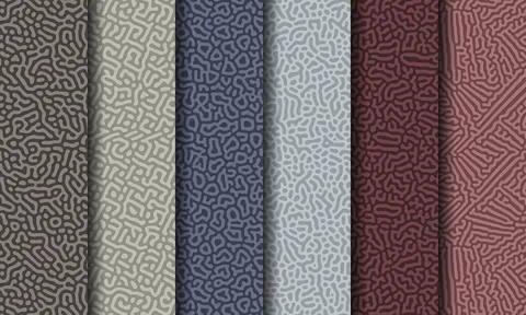 Collection of abstract turing seamless pattern Stock Illustration