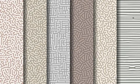 Collection of abstract turing seamless pattern Stock Illustration