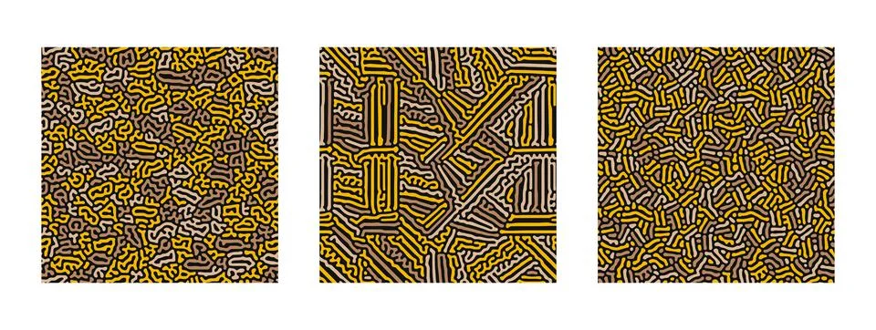 Collection of abstract turing seamless pattern Stock Illustration