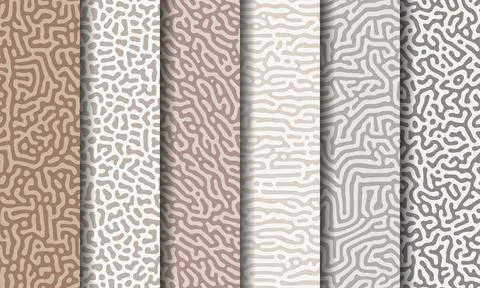 Collection of abstract turing seamless pattern Stock Illustration