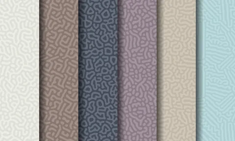 Collection of abstract turing seamless pattern Stock Illustration