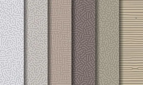 Collection of abstract turing seamless pattern Stock Illustration