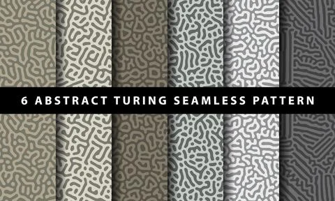 Collection of abstract turing seamless pattern Stock-Illustration