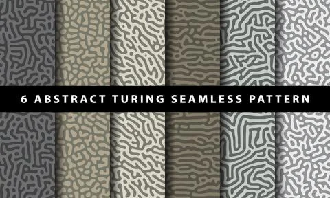 Collection of abstract turing seamless pattern Stock Illustration