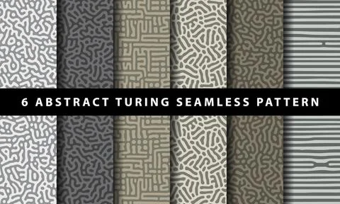 Collection of abstract turing seamless pattern Stock Illustration