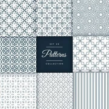 Collection of abstract vector line patterns design 스톡 일러스트