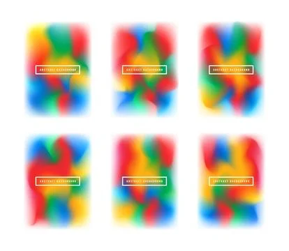 Collection of abstract vector posters featuring dynamic gradient meshes and b Stock Illustration