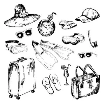 Collection of accessories for holidays Stock Illustration