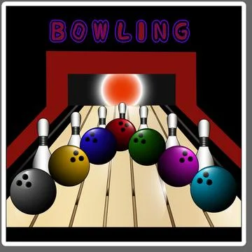 Collection accessory for sport game bowling Stock Illustration