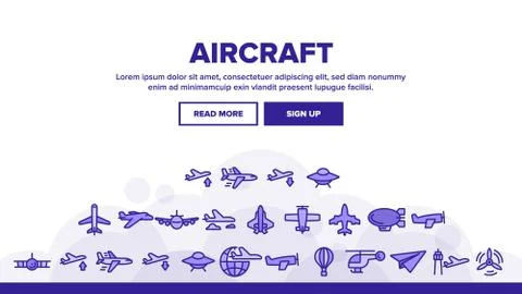 Collection Aircraft Elements Vector Icons Set イラスト素材