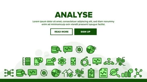 Collection Analyse Element Sign Icons Set Vector Stock Illustration