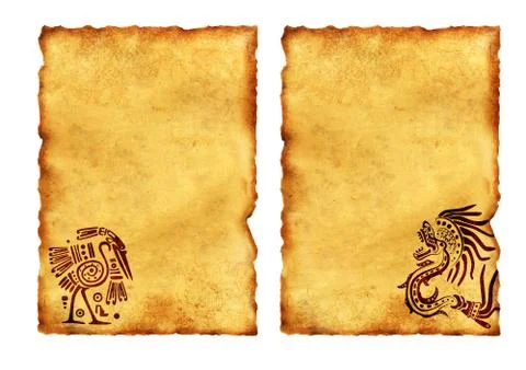 Collection of ancient parchments Stock Illustration