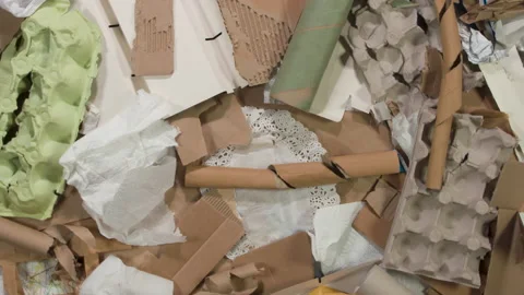Collection and Processing of Waste Paper 4K Stock Footage 154374952