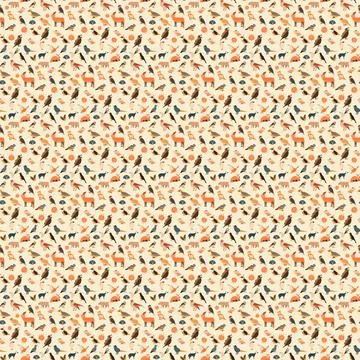 A collection of animals and birds pattern design Stock Illustration