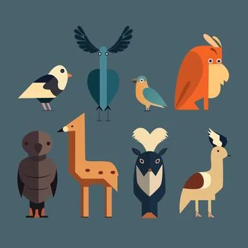 A collection of animals pattern design Stock Illustration