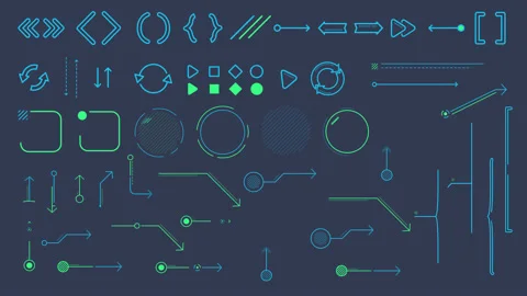 Collection of animated infographic elements and arrows Stock Footage 111158308