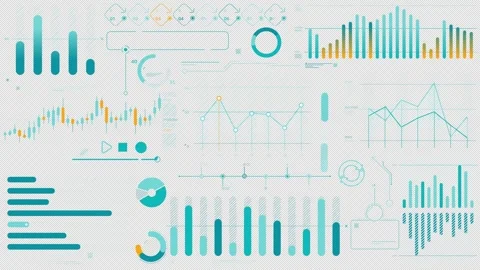 Collection of animated infographic elements and charts Stock Footage 312020757