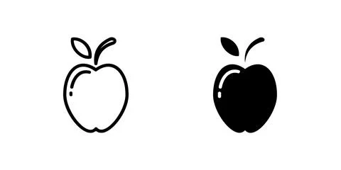 A collection of apple icons, perfect for representing healthy food, organic.. Stock Illustration