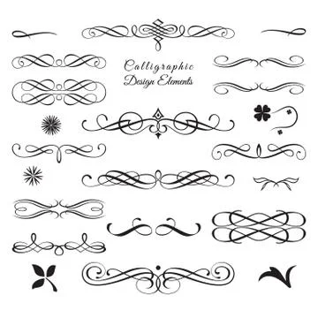 Collection of Arabesque Decorative Elements Stock Illustration