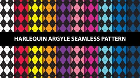 Collection of argyle harlequin vector seamless pattern Stock Illustration