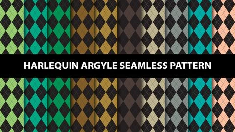 Collection of argyle harlequin vector seamless pattern Stock Illustration