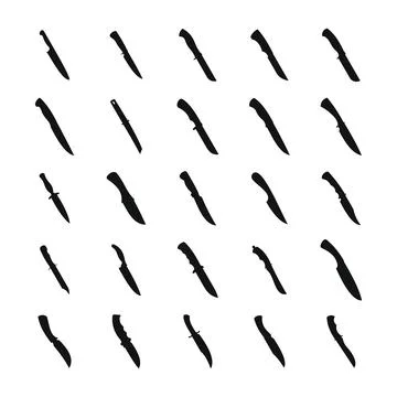 Collection of army knives Stock Illustration
