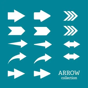 Collection of arrows with sharp ends and rounded Illustrazione stock