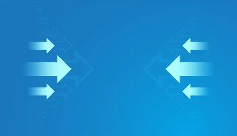 Collection of arrows for Transfering concepts on light blue background show.. Stock Illustration