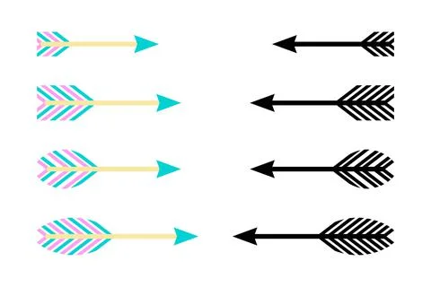 Collection of arrows two colors Stock Illustration