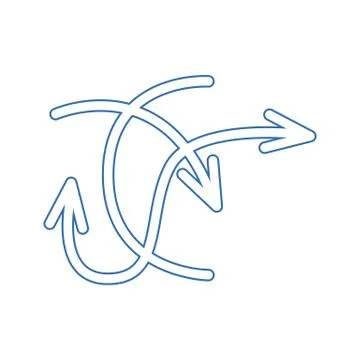 Collection arrows vector background blue and white symbols. Different arrow i Stock Illustration