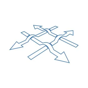 Collection arrows vector background blue and white symbols. Different arrow i Stock Illustration