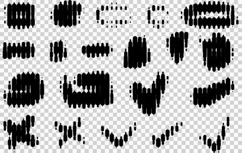 Collection of artistic brushes. Various paintbrushes for creative design Illustrazione stock
